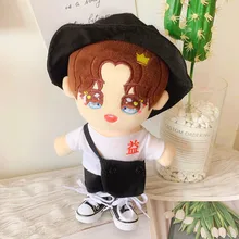 4-piece set of 20CM idol star doll clothes the same as Xiao Zhan  white T-shirt black hat set 20CM c