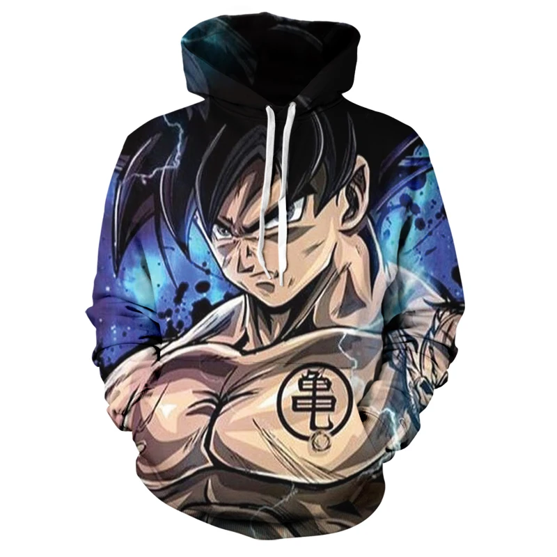 

Spring and Autumn Men's and Women's Hoodies 3D Printing Japanese Anime Goku Children's Pullover Sweatshirt Fashion Caot