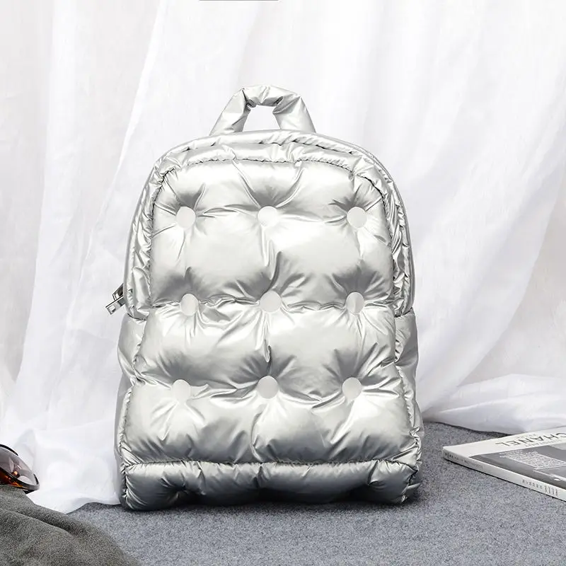 

2022 Autumn Winter New European Boom Fashion Casual Space Cotton Quilted Padded Shoulder Bag Business Backpack