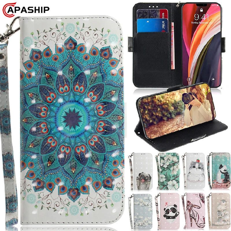 Кожаный чехол бумажник с цветком Мандала для iphone 11 12 Pro Max 11Pro XS XR книжка SE 2020 5 6 7 8 Plus