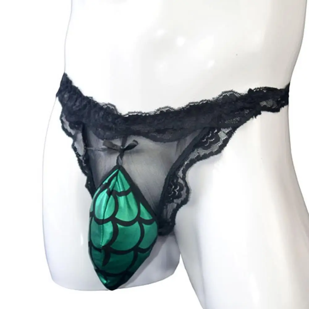 Мужские кружевные ультра тонкие прозрачные удобные трусики с Т образной спинкой