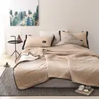 Воздухопроницаемое летнее одеяло в тонкую полоску, односпальный дышащий плед для дивана, офиса, кровати, путешествий