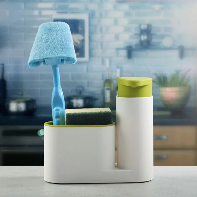 Кухонная стойка для мытья мойки губка моющего средства мыло диспенсер бутылка