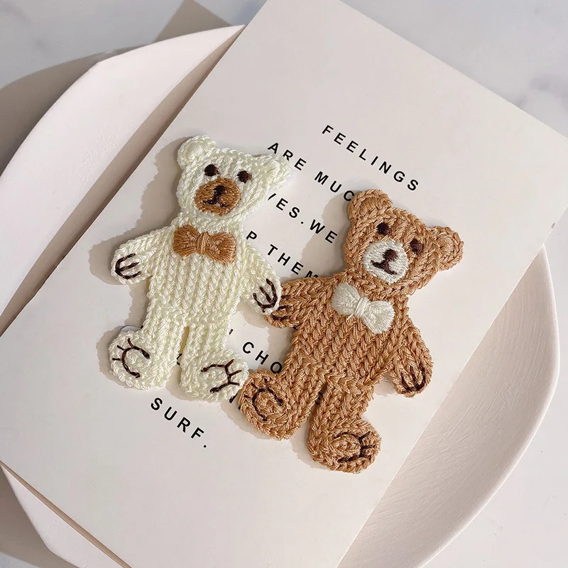 

2 PCS Wool Knitting Lovely Bear Girl Hair Clip Cirl Hair Pins Headdress Hair Accessories