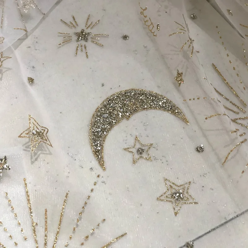 Tianma звездное небо сетка бронзовая ткань звезда луна спрей золотые аксессуары для