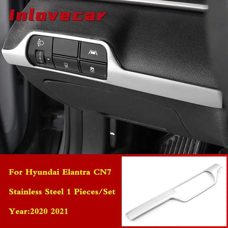 

For Hyundai Elantra CN7 2020 2021 car headlight switch frame decorative molding button trim console accessories 1pcs