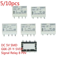 5 or 10pcs smd g6k 2f y signal relay 8pin for omron relay dc 5v 106 55mm high quality hot sale