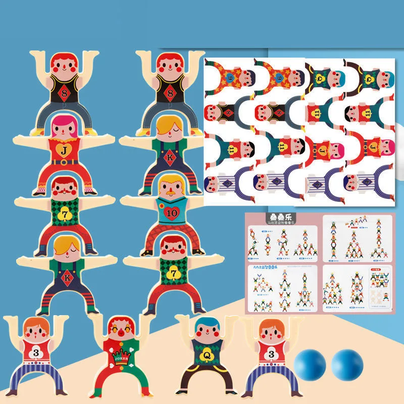 

Plastic Hercules Balance Building Blocks DIY Stacking Jade Wooden Toys Wooden Blocks Kids Educational Toys for Children Gift