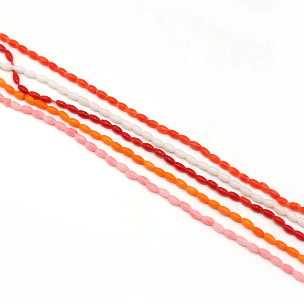 

Small Beads Stylish Coral Rice Shape Beaded for Jewelry Making Charms DIY Bracelets Necklaces Accessories Women Men Gift 2x4mm