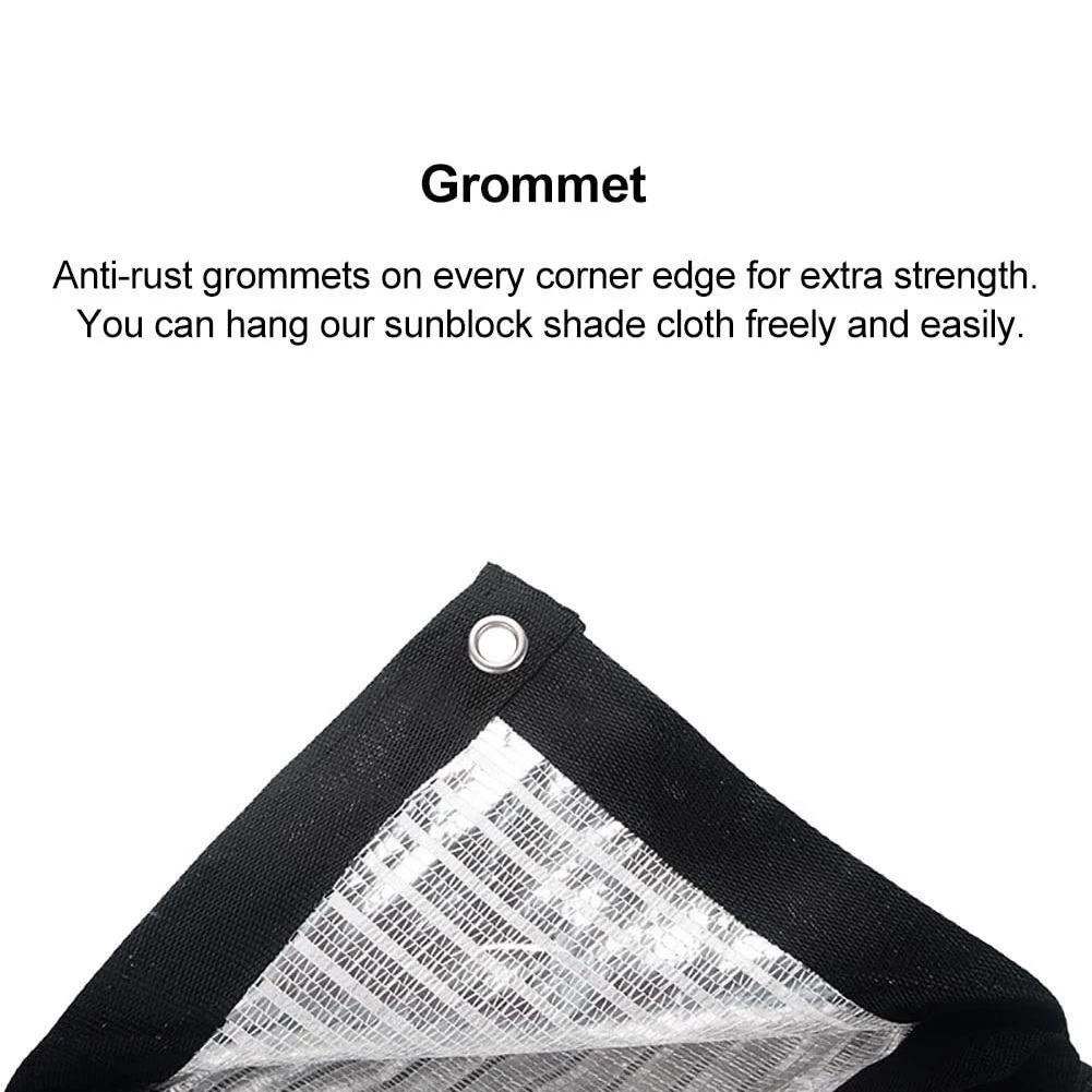 Отражающая затеняющая ткань из алюминиевой фольги Солнцезащитная сетка 2x2 м для