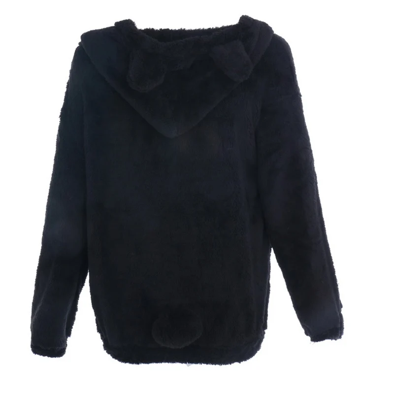 2019 осенне зимние толстовки с капюшоном пальто мехом куртки милыми ушками медведя