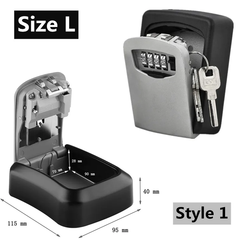 Прочный замок для хранения ключей коробка безопасности настенный держатель 4