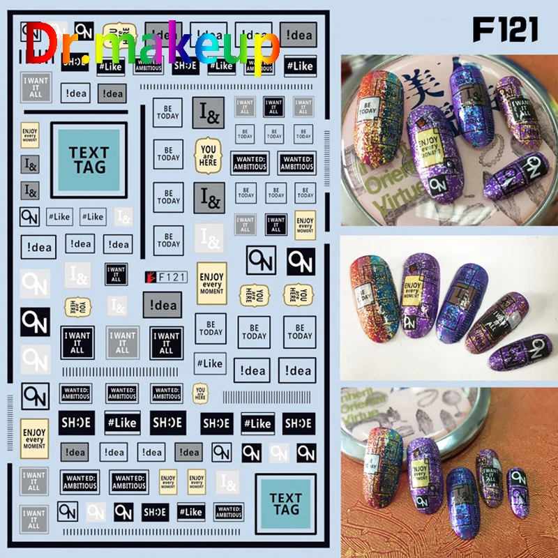 Dr. makeup DIY ins модные переводные наклейки с водой 3D Алфавит мраморный дизайн