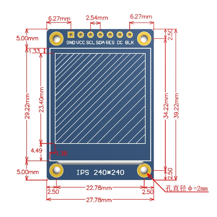 1 шт. 3 дюймов 7PIN SPI HD полноцветный IPS TFT экран ST7789 Привод IC 240*240 | Электронные