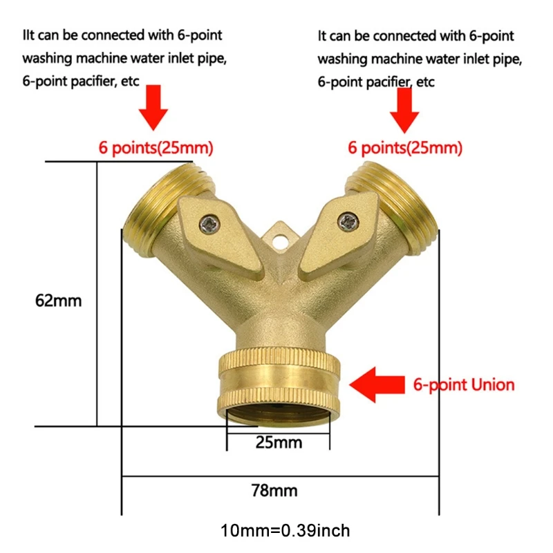 

Y-Type 2 Way Diverter Valves Faucet Splitter Connector Garden Outlet Hose Divider Spigot Adapter Garden Irrigation