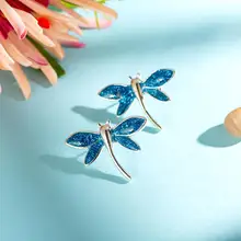 New fashion trend classic insect lucky dragonfly charm woman jewelry engagement wedding earrings Ste
