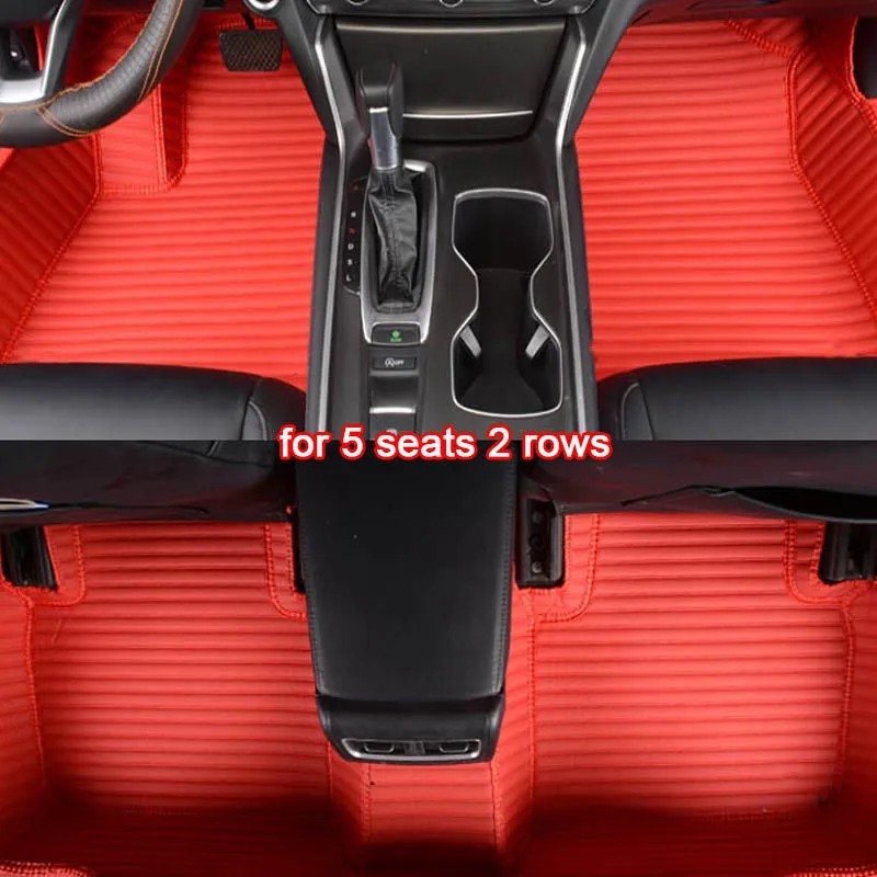 red 2 rows KADULEE изготовленный на заказ автомобильный коврик для Mazda 3 cx3 5 6 8 CX-5 CX-7 MX-5 CX-9 CX-4 atenza коврики стайлинга автомобилей, автомобильные аксессуары - Название цвета: red 2 rows