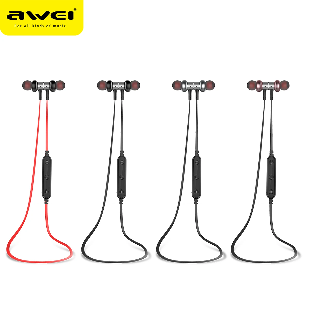 Awei B923BL Bluetooth-совместимые беспроводные наушники-вкладыши с шейным ободом для