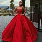 Красное Атласное Платье soworthy для выпускного вечера, длинное бальное платье-корсет с оборками, вечернее платье Дубая, индивидуальный пошив, Формальные платья, 2021
