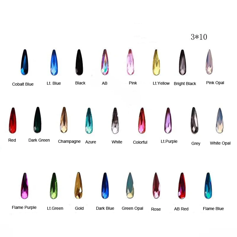 100 шт. заводское качество k9 кристалл Радужные капли для дизайна ногтей Стразы