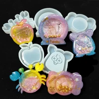 1pcs hot sell candy owl shaker molds quicksand epoxy resin molds silicone mold key chain charm craft pendant tools