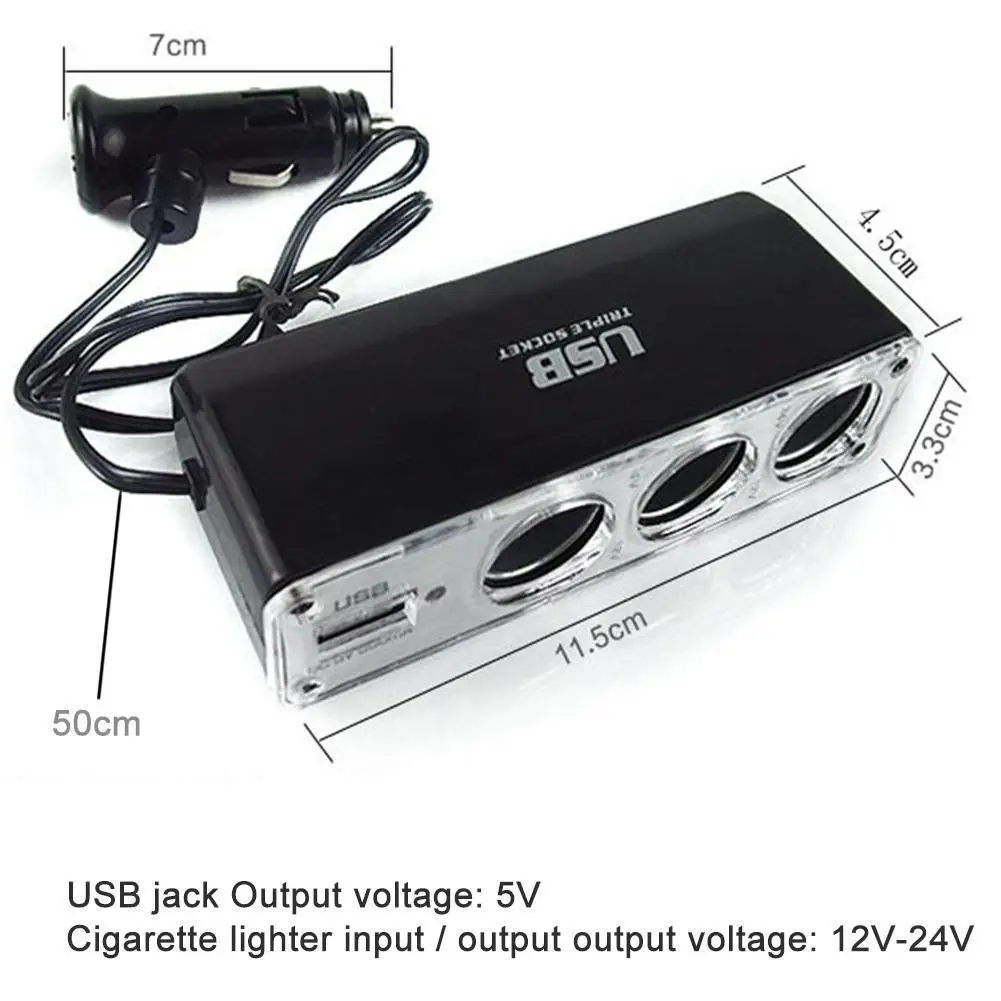 Авто Sigarettenaansteker мульти тройной Разветвитель Usb зарядное устройство адаптер Dc 12