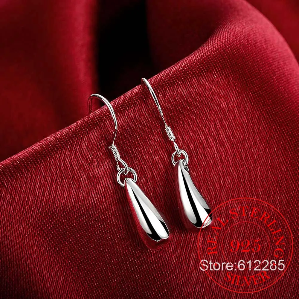 Женские серьги капельки из серебра 925 пробы модные гладкие 2020 пробы|earrings pics|earring