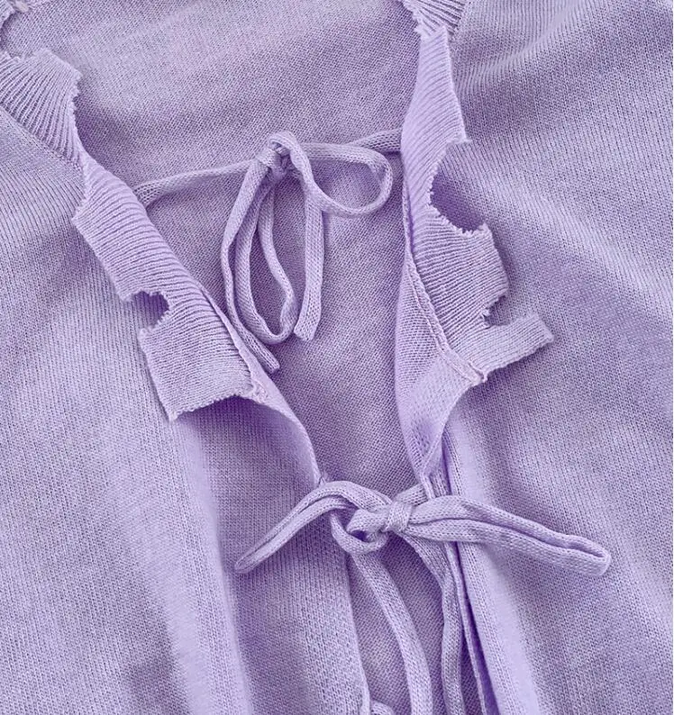 

Personality irregular hole loose knit t-shrit