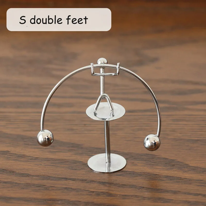 S double feet Баланс шар для домашнего декора Маленький Железный человек Тяжелая атлетика Ньютон вечный баланс металлический человек Hogar стакан настольная игрушка - Цвет: S double feet