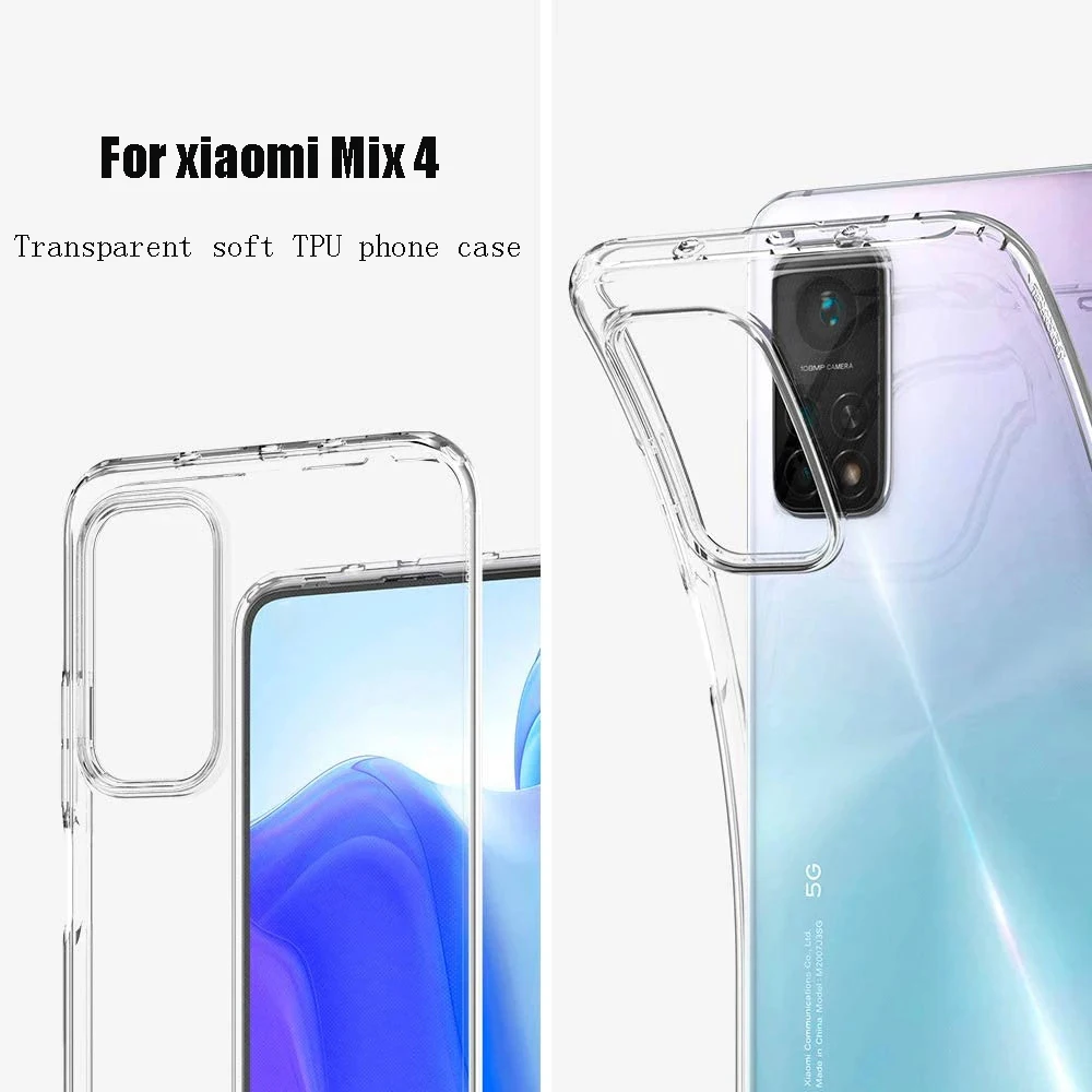 

Мягкий силиконовый чехол из ТПУ Для xiaomi 11T Pro, аксессуары для телефона, чехол для xiaomi Mix 4, бампер, прозрачный чехол, облегающие Чехлы, чехол