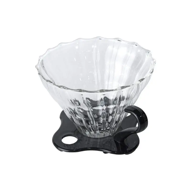 

Glass Pour over Coffee Funnel Dripper Clever Coffee Cone Brewer Filter with Removable Base Clear 1-4 Cups (Black)