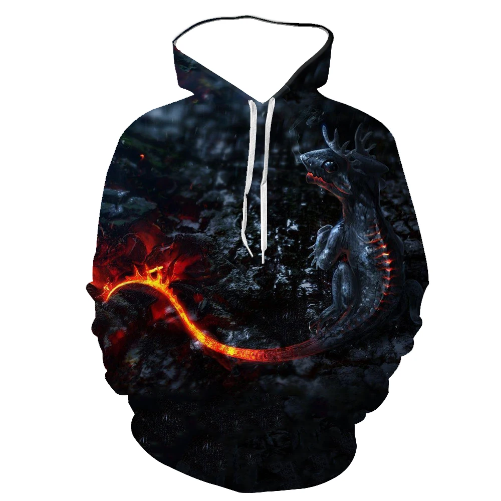

2021 exquisite Japanese anime volcanic lava monster 3D printing fashion casual hoodie kids fashion hooded sweatshirt