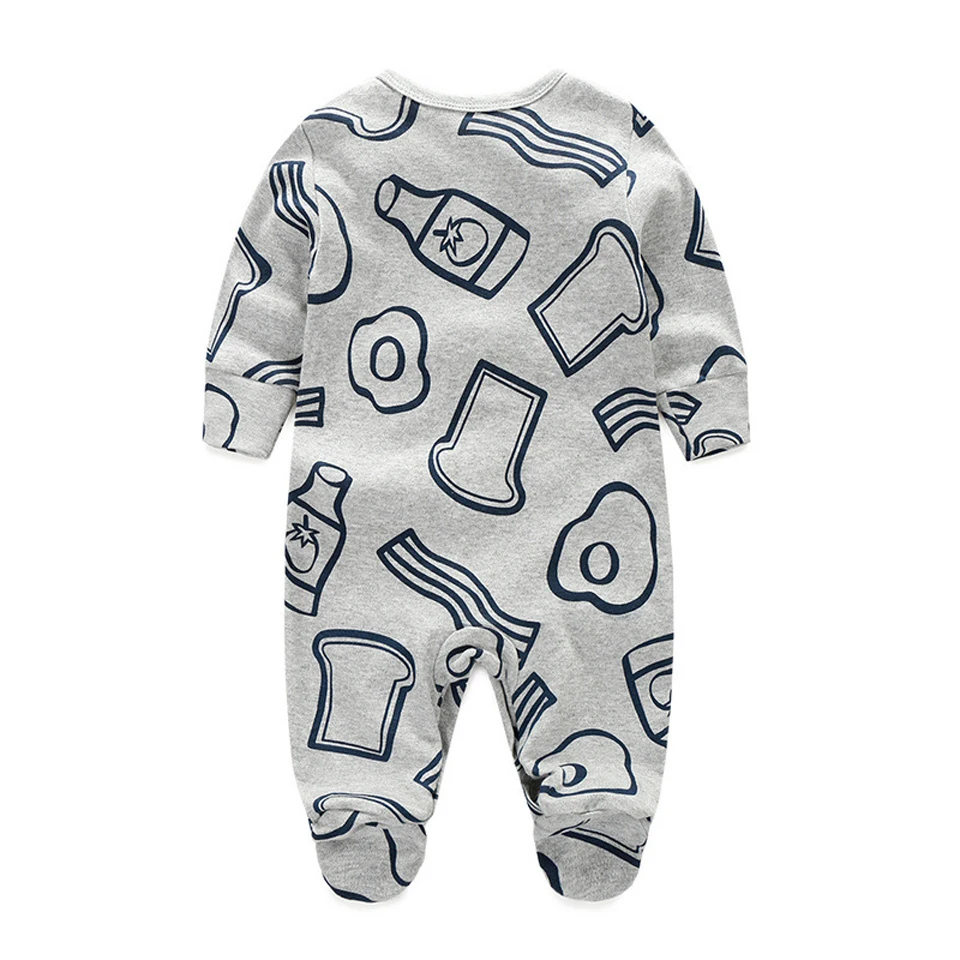 Летние детские комбинезоны для маленьких мальчиков и девочек с длинным рукавом