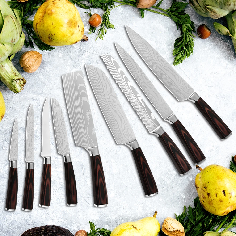 Набор кухонных ножей XYj ножи и ножницы из нержавеющей стали водонепроницаемая
