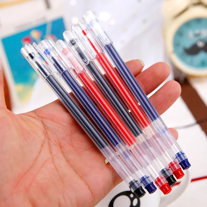 Новинка необычная яркая прозрачная офисная ручка для письма большой емкости 3 шт.