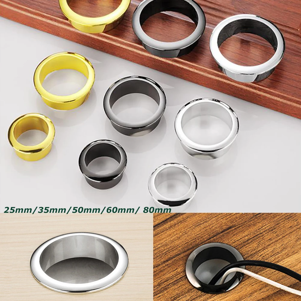 

25-80MM Office Desk Cable Computer Grommets Wire Hole Cover Cabinet Vent Decorative Ring Cable Outlet Port Furniture Hardware