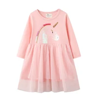 2 7t long sleeve cartoon cotton dresses for girls kids wear baby girls spring autumn cute princess party dress