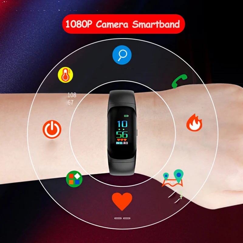 Роскошный видеорегистратор 1080P мини камера Смарт часы с ремешком на руку дальнее