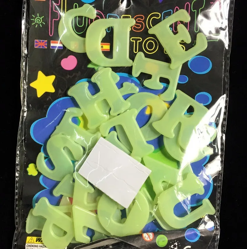 26 Английских Букв Для Хранения Энергии Флуоресцентный светится в темноте