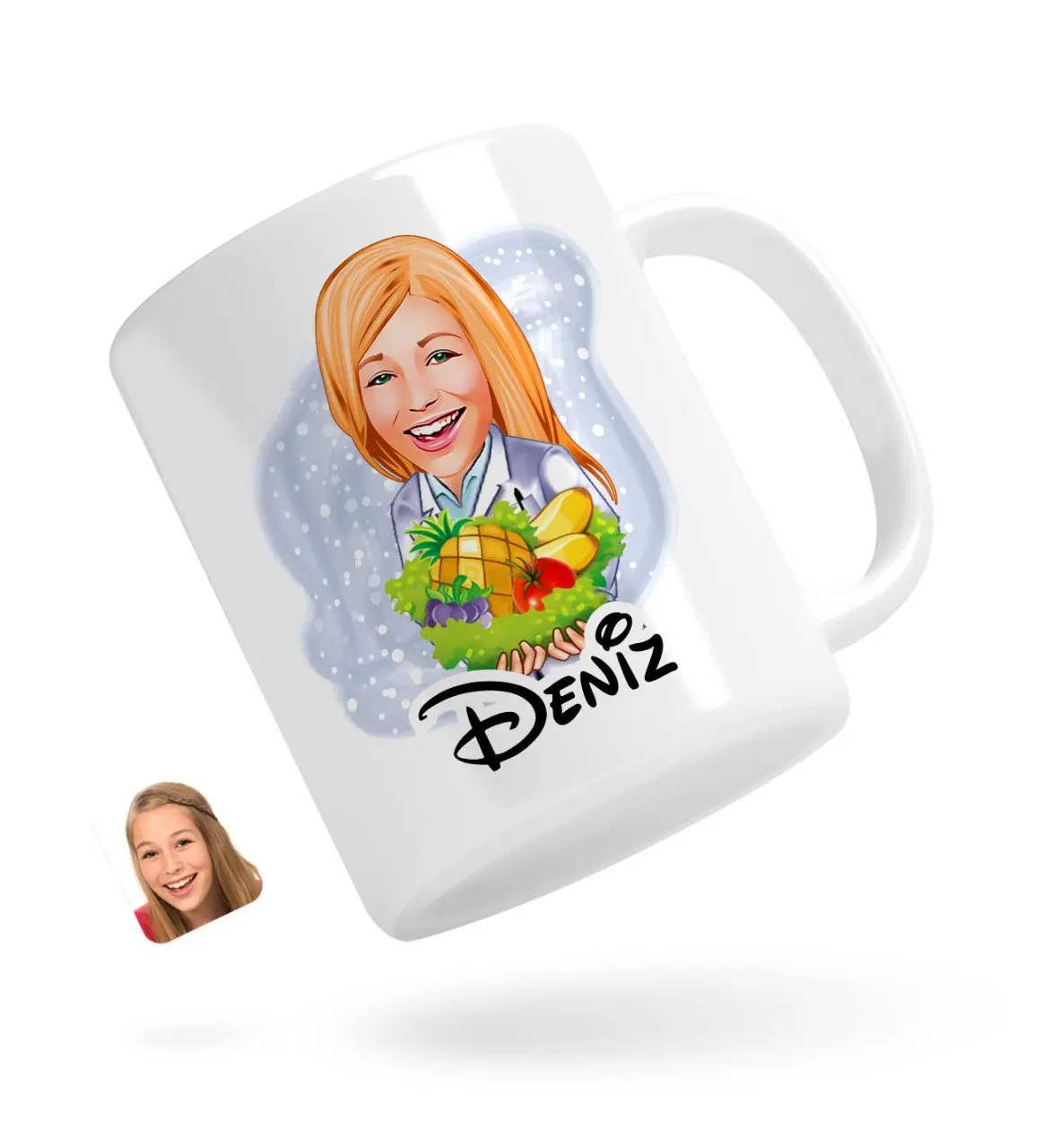 

Персонализированные Для женщин 'S Dietician карикатура белая кружка Bardak-1