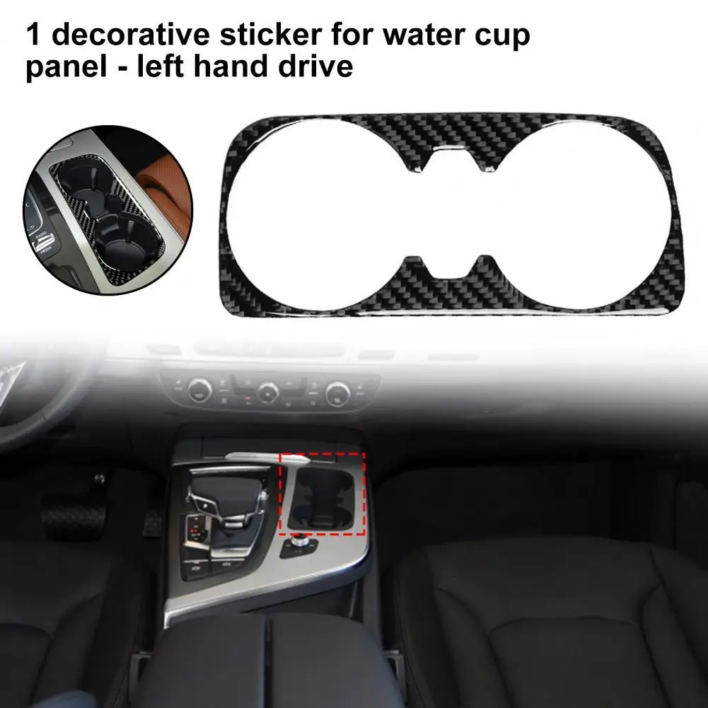 

Car Cover Trim Interior Upgrade Carbon Fiber Left-hand Auto Water Cup Panel Sticker for Audi New Q7 SQ7 4M 2016 2017 2018 2019