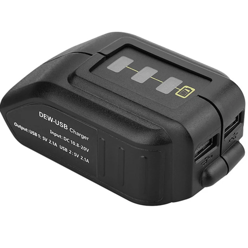 Двойной USB DC 12V порт с светодиодный адаптер преобразователя батареи для DEWALT 10 8-20V