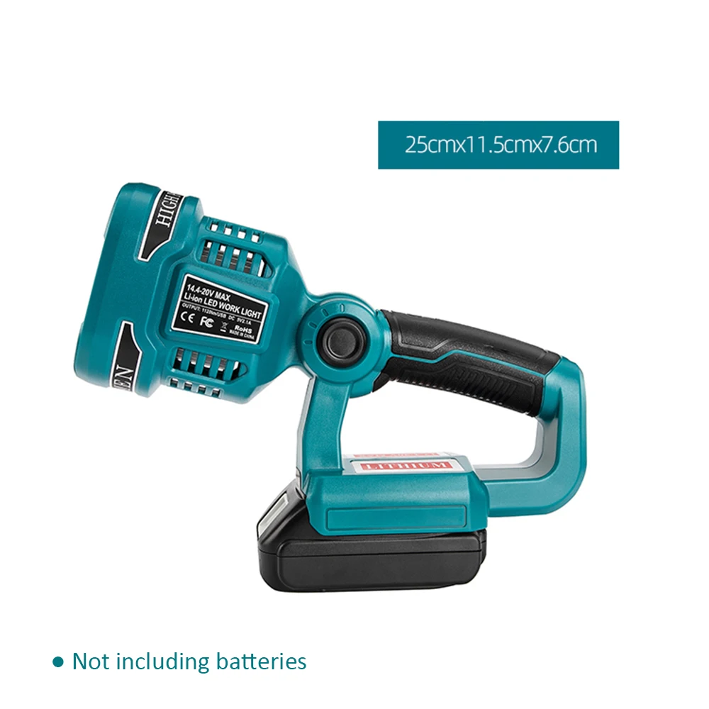 저렴한 WAKYME-LED 캠핑 랜턴 손전등, 야외 낚시 비상 조명 핸드 램프 14.4V-20V Makita DML812 용