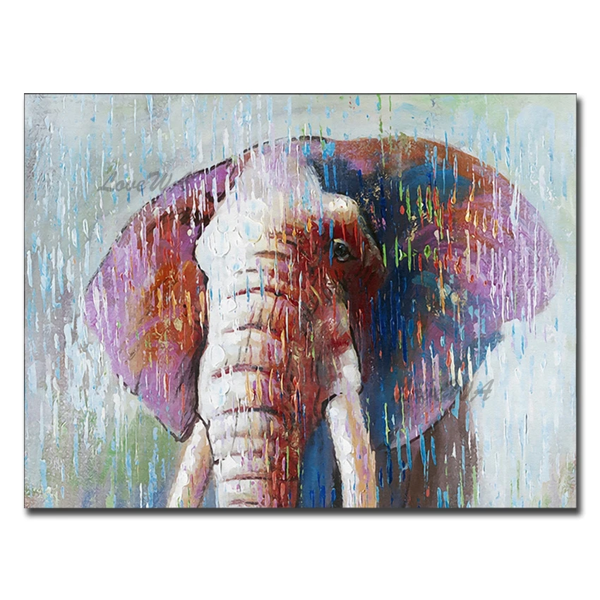 Картина с изображением головы слона современная настенная на холсте настенное