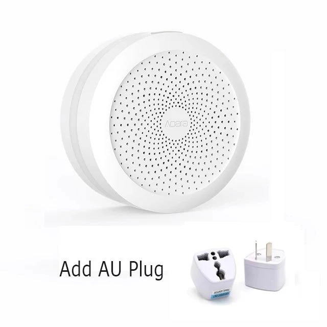 Настенный выключатель mi Gateway с RGB светодиодный ночник умная работа с Apple Homekit и aqara умное приложение для xiaomi умный дом - Цвет: Add AU plug