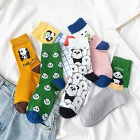 zoo design animal panda funny socks creative streetwear sweet cute socks women korean kawaii cartoon skarpetki sokken calcetines