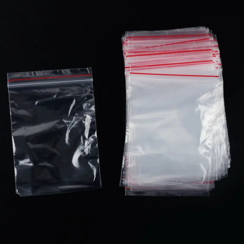 100 шт многоразовая застежка сумки самозапечатывающийся пластиковая