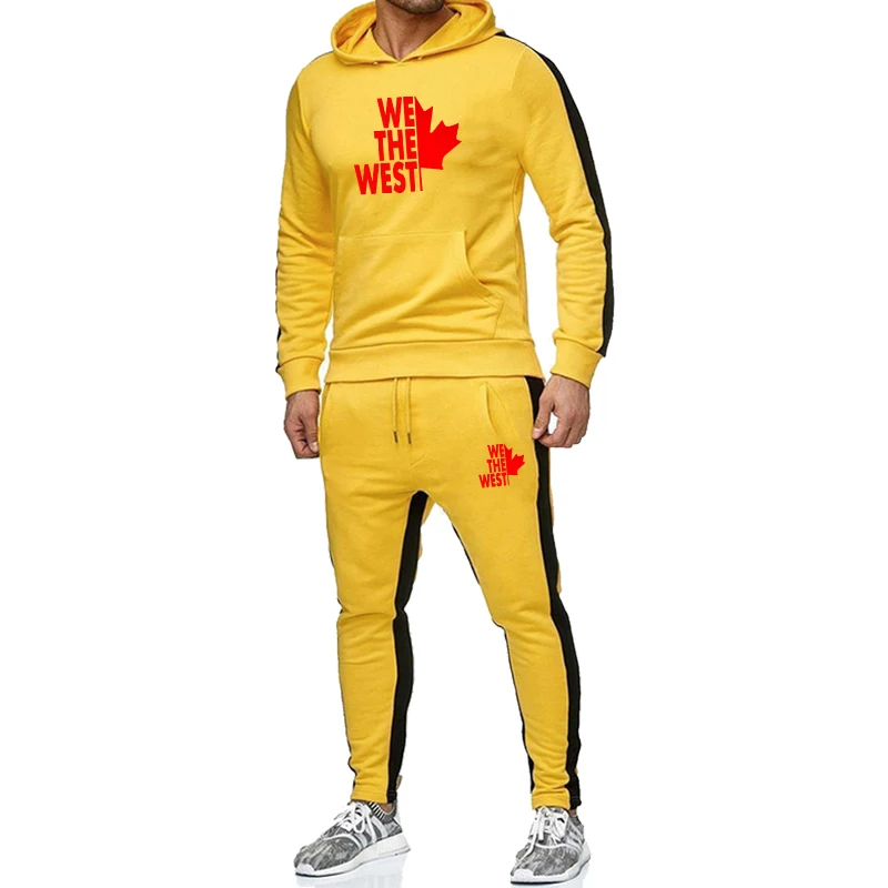 

2019 Mens Sports Jogging Wear Printing Suit Casual Hooded Sweater Pants Cotton Sweatshirt Suit