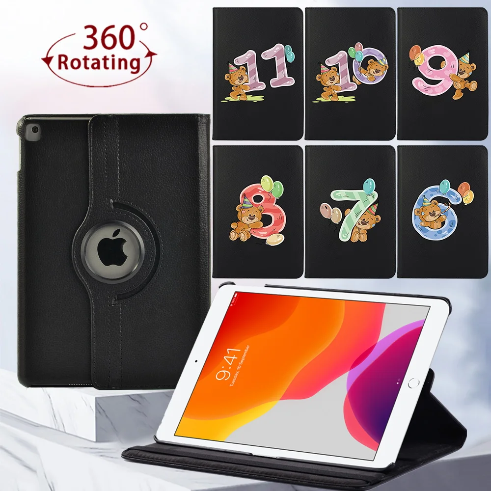

For Apple IPad 2/3/4/IPad Mini 4/5/iPad 8th Gen/(5th/6th/7th Gen)360 Rotating Tablet Case Cover Case + Free Stylus