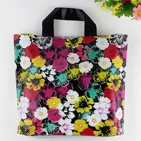 thick plastic shopping bags with handles colors flower print cosmeti clothing 10pcs thick packaging plastic handle pouches